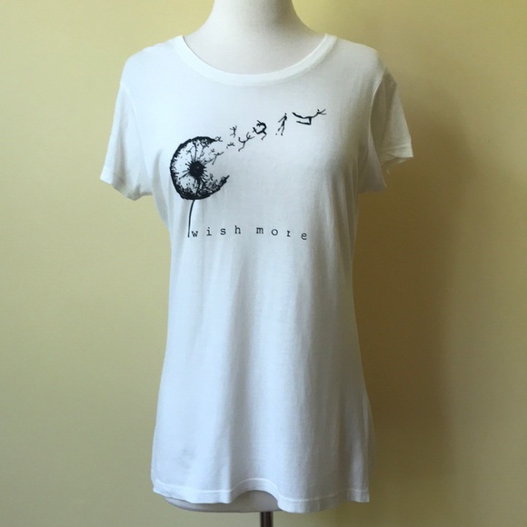 Uni-T Tops - Uni-T Soft White Wish More Graphic T-Shirt